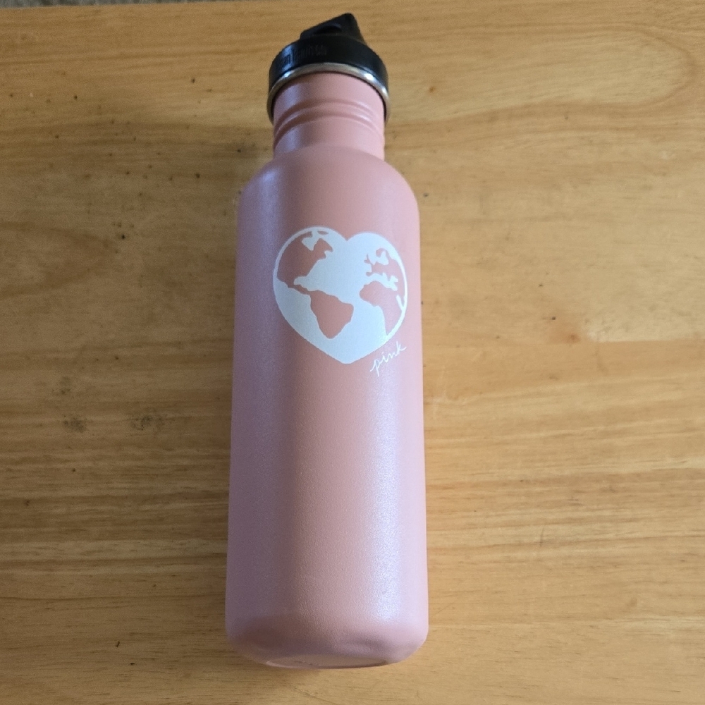 Klean Kanteen Pink Water Bottle with Earth Design